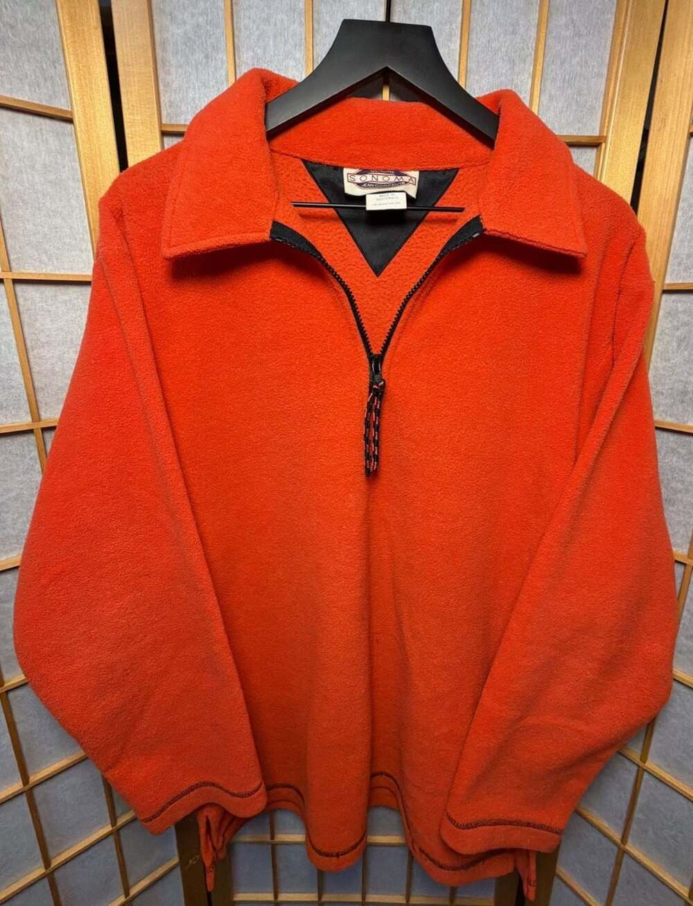 90’s Sonoma Jean Company Fleece Pullover Size M Orange
